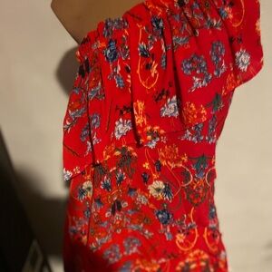 Vibrant Floral Off-Shoulder Dress